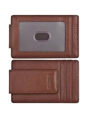 Money Clip, Front Pocket Wallet, Leather RFID Blocking Strong Magnet thin Wallet
